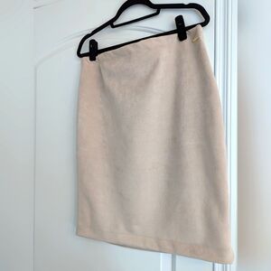 Tahari Pale Pink Faux Suede Skirt